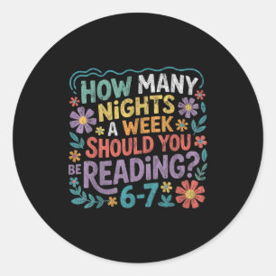 Funny Reading Six Seven Meme Book Lover 67 Teacher Classic Round Sticker