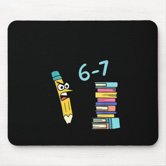 Funny Reading Six Seven Meme Book Lover 67 Teacher Mouse Mat (Front)