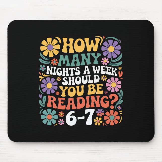 Funny Reading Six Seven Meme Book Lover 67 Teacher Mouse Mat (Front)