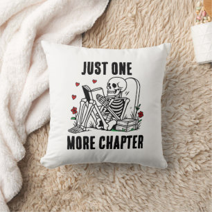 Funny Reading Skeleton For Book Lovers Cushion