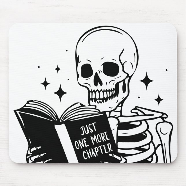 Funny Reading Skeleton Just One More Chapter  Mouse Mat (Front)