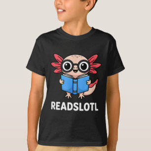 Funny readsolotl axolotl cartoon glasses book  T-Shirt