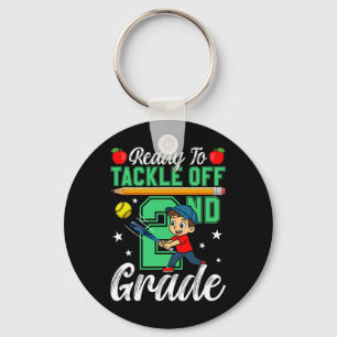 Funny Ready To Tackle 2nd Grade Softll Ck To Schoo Key Ring