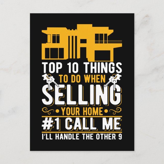 Funny Real Estate Agent Humour Property Broker Postcard (Front)