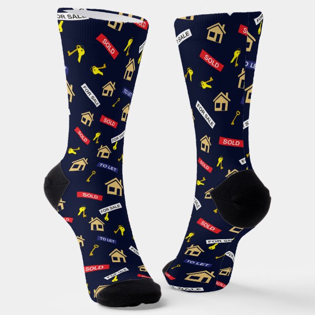Funny Real Estate Agent Novelty Socks (Angled)