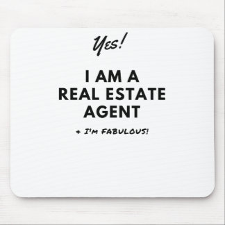 Funny Real Estate Agent Unique Black and White Mouse Mat