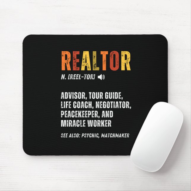 Funny Real Estate Broker Realtor  Mouse Mat (With Mouse)