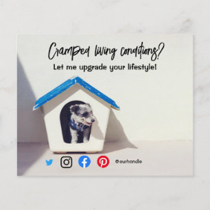 funny real estate cramped living dog house flyer