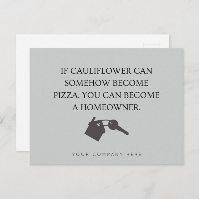 Funny Real Estate Farming House and Key Postcard (Front/Back)