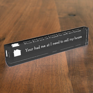 Funny Real Estate Office Nameplate