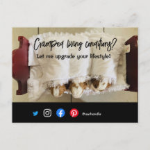 funny real estate postcard cramped living dog