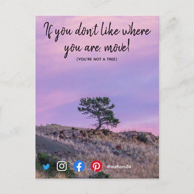 funny real estate postcard you're not a tree (Front)