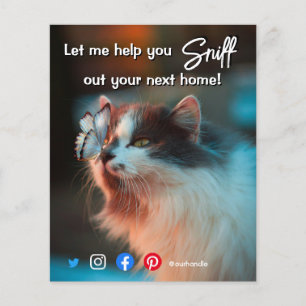 funny real estate sniff out your next home cat pos flyer