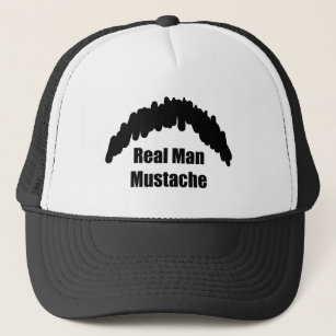 Funny Real Men Cookie Duster Moustache Trucker Hat