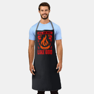 Funny Real Men Smell Like Barbecue Apron