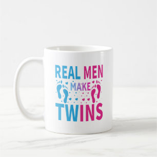 Funny real men twin word art  coffee mug