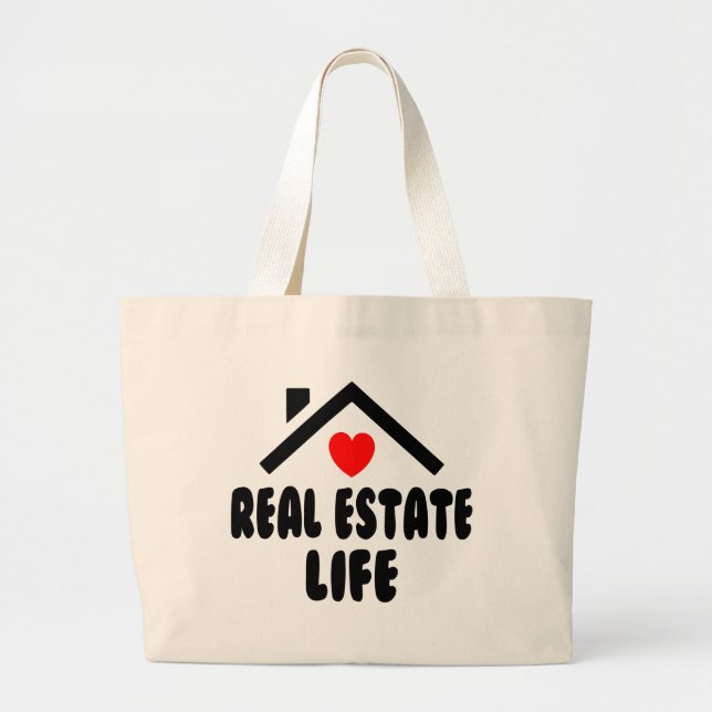 Funny Realtor Gift Real Estate Agent Broker Home Large Tote Bag (Front)