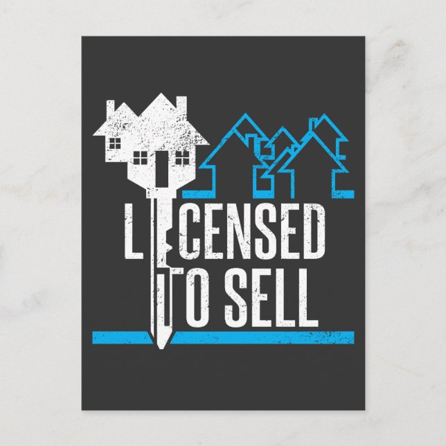 Funny Realtor Licensed to Sell Real Estate Agent Postcard (Front)