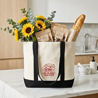Funny Realtor Real Estate Agent Name Logo Tote Bag