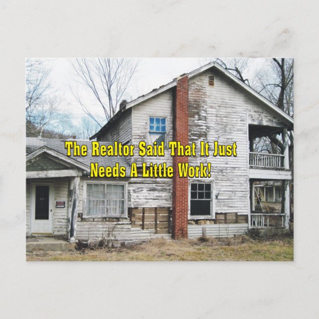 Funny Realtor Said It Needs A Little Work Postcard (Front)