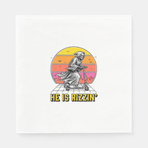 Funny Reaper Scooter Vintage Sunset Shirt Design_1 Napkin