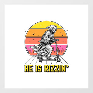 Funny Reaper Scooter Vintage Sunset Shirt Design_1 Window Cling