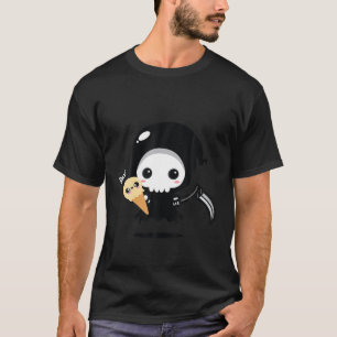 Funny Reaper Scythe With Ice Cream Dessert Lover T-Shirt
