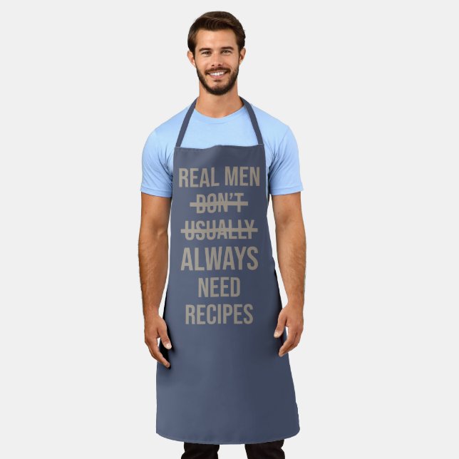 Funny Recipe Quote Chef Humour Gag Gift for Men Apron (Worn)