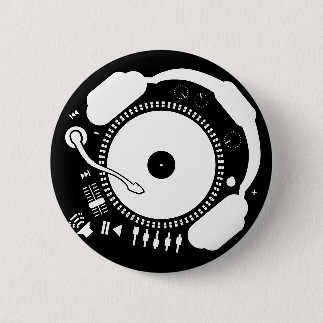 Funny_Record 6 Cm Round Badge (Front)