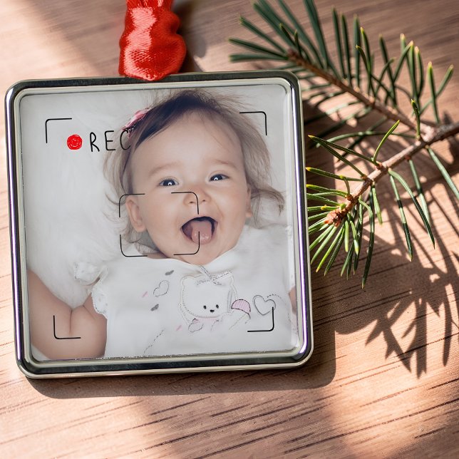 Funny Record Red Dot Custom Photo Metal Tree Decoration (Creator Uploaded)