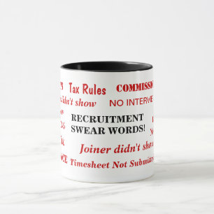 Funny Recruitment Swear Words Annoying Recruiter Mug