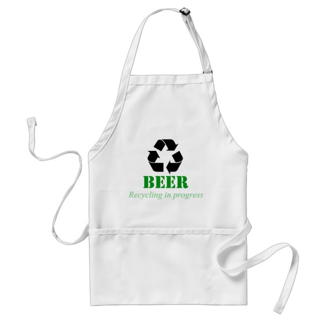 Funny recycling apron with beer saying (Front)