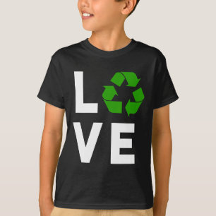 Funny Recycling Symbol Environmental Planet I Love T-Shirt