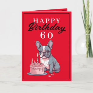 Funny Red and Black Bulldog Husband Birthday Card