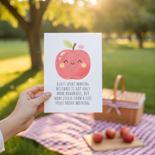 Funny Red Apple Eat a Red Apple Day Thank You Card (Creator Uploaded)