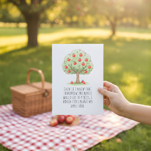 Funny Red Apple Eat a Red Apple Day Thank You Card