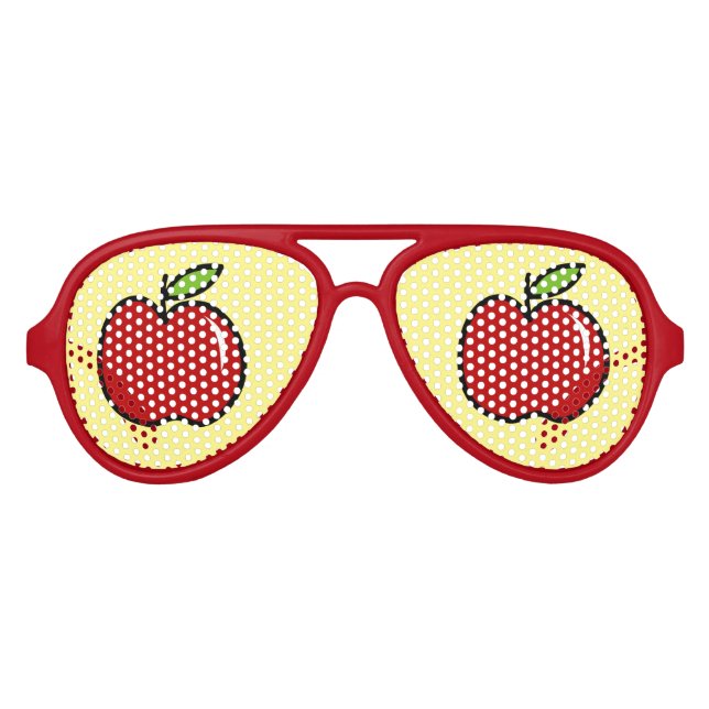 Funny red apple fruit party shades sunglasses (Front)