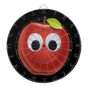 Funny Red Apple with Googly Eyes Dartboard