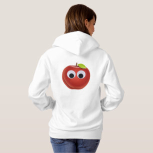 Funny Red Apple with Googly Eyes  Hoodie