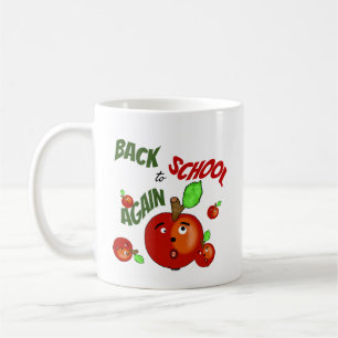 Funny red apples back to school coffee mug