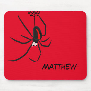 Funny Red Back Spider Spider Personal Name Mouse Mat