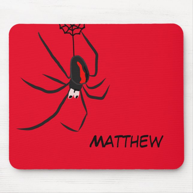 Funny Red Back Spider Spider Personal Name Mouse Mat (Front)