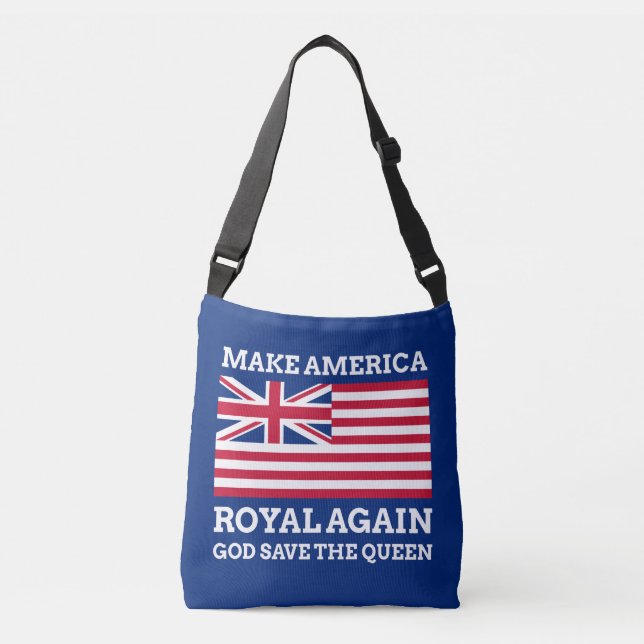 Funny Red Blue Make America Royal Again Art Crossbody Bag (Front)