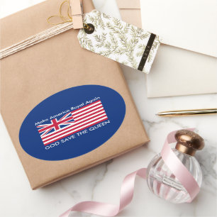 Funny Red Blue Make America Royal Again Art Oval Sticker