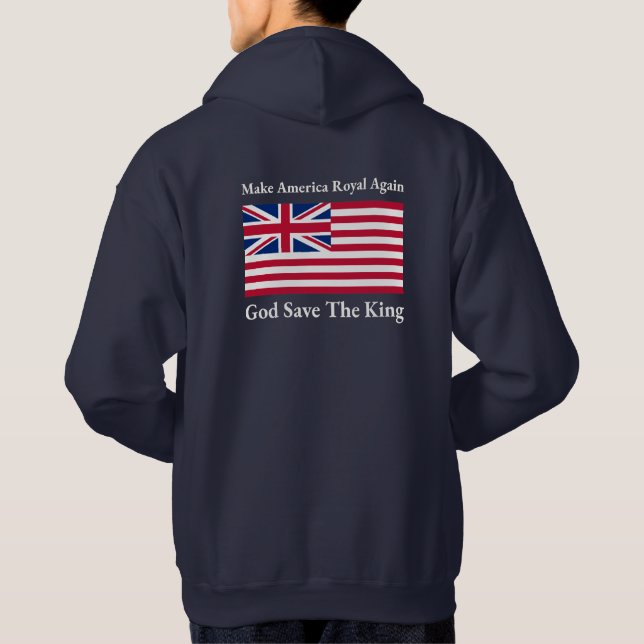 Funny Red Blue Make America Royal Again Flag Hoodie (Back)