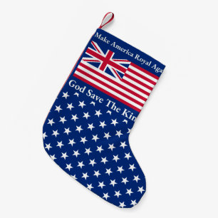 Funny Red Blue Make America Royal Again Flag Small Christmas Stocking