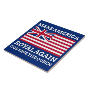 Funny Red Blue Make America Royal Again Flag Tile