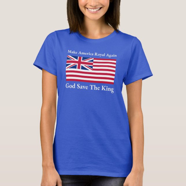 Funny Red Blue White Make America Royal Again Flag T-Shirt (Front)
