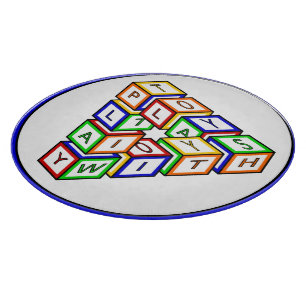 Funny Red Blue Yellow Green Kid Toy Blocks Cutting Board