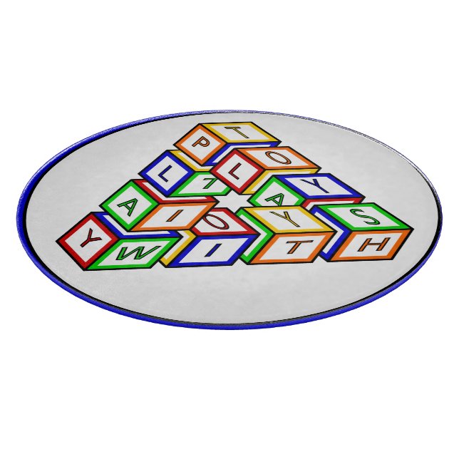 Funny Red Blue Yellow Green Kid Toy Blocks Cutting Board (Corner)